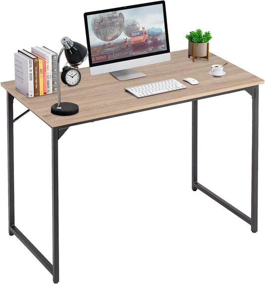 32/39/47 Inch Computer Desk Study Writing Table, Adjustable Feet, Modern Furniture for Home Office (1, Nature, 39 Inch)-0