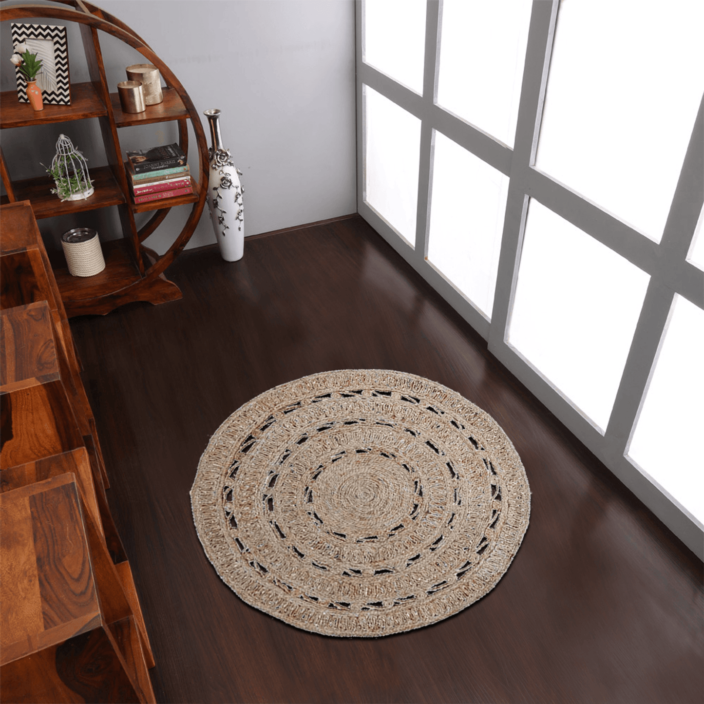 Rugsotic Hand Woven Eco-Friendly Jute Round Area Rug-16