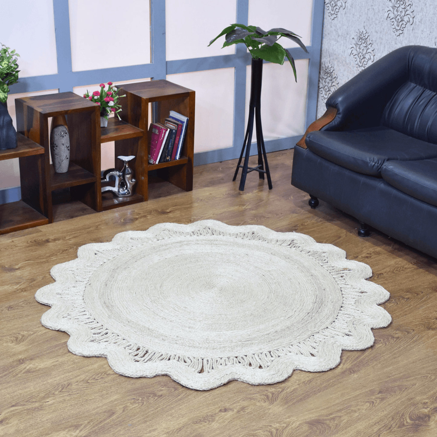 Rugsotic Hand Woven Eco-Friendly Jute Round Area Rug-18