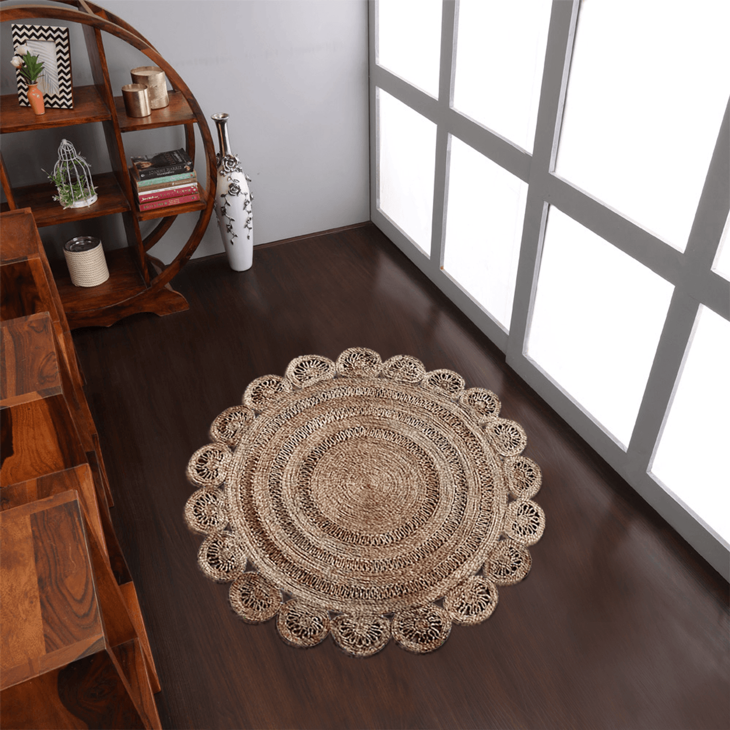 Rugsotic Hand Woven Eco-Friendly Jute Round Area Rug-9