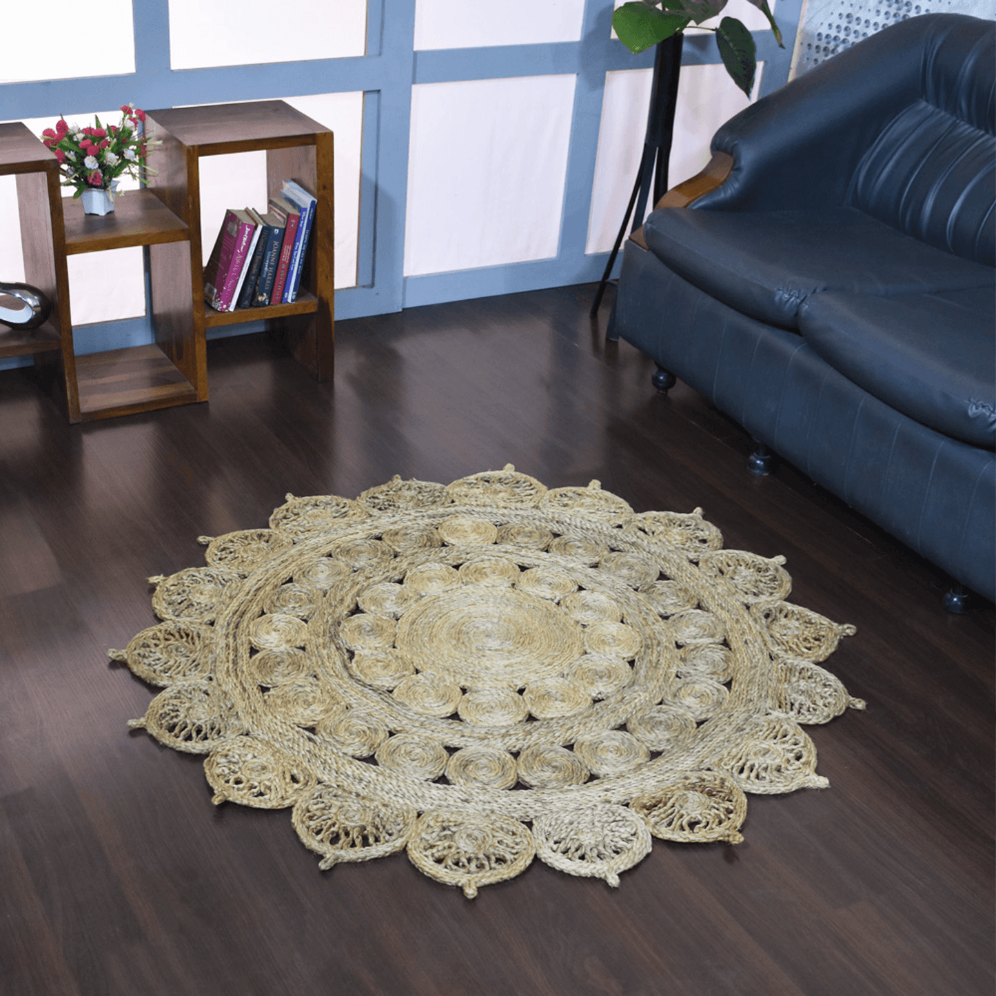Rugsotic Hand Woven Eco-Friendly Jute Round Area Rug-12