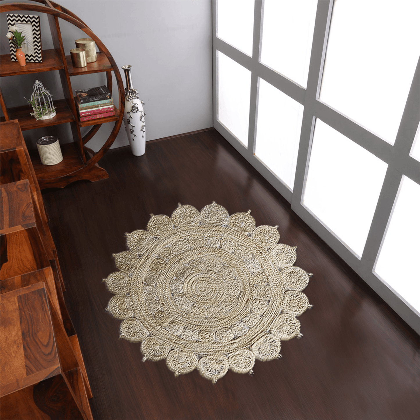 Rugsotic Hand Woven Eco-Friendly Jute Round Area Rug-13