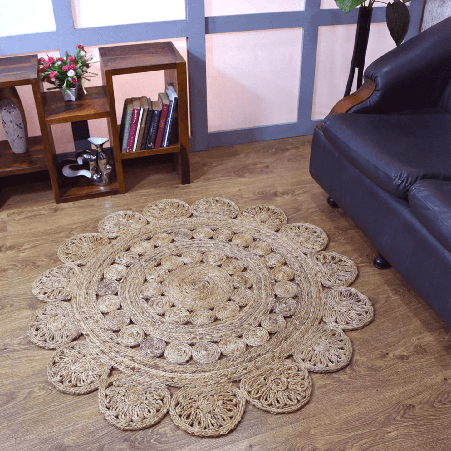 Rugsotic Hand Woven Eco-Friendly Jute Round Area Rug-5