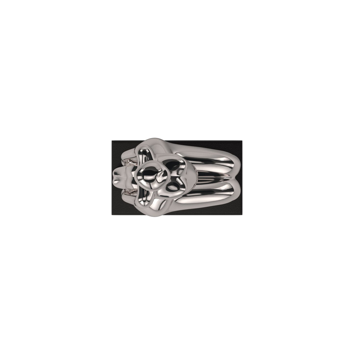 Modern Silver and Black Ustrasana Yoga Sculpture-5