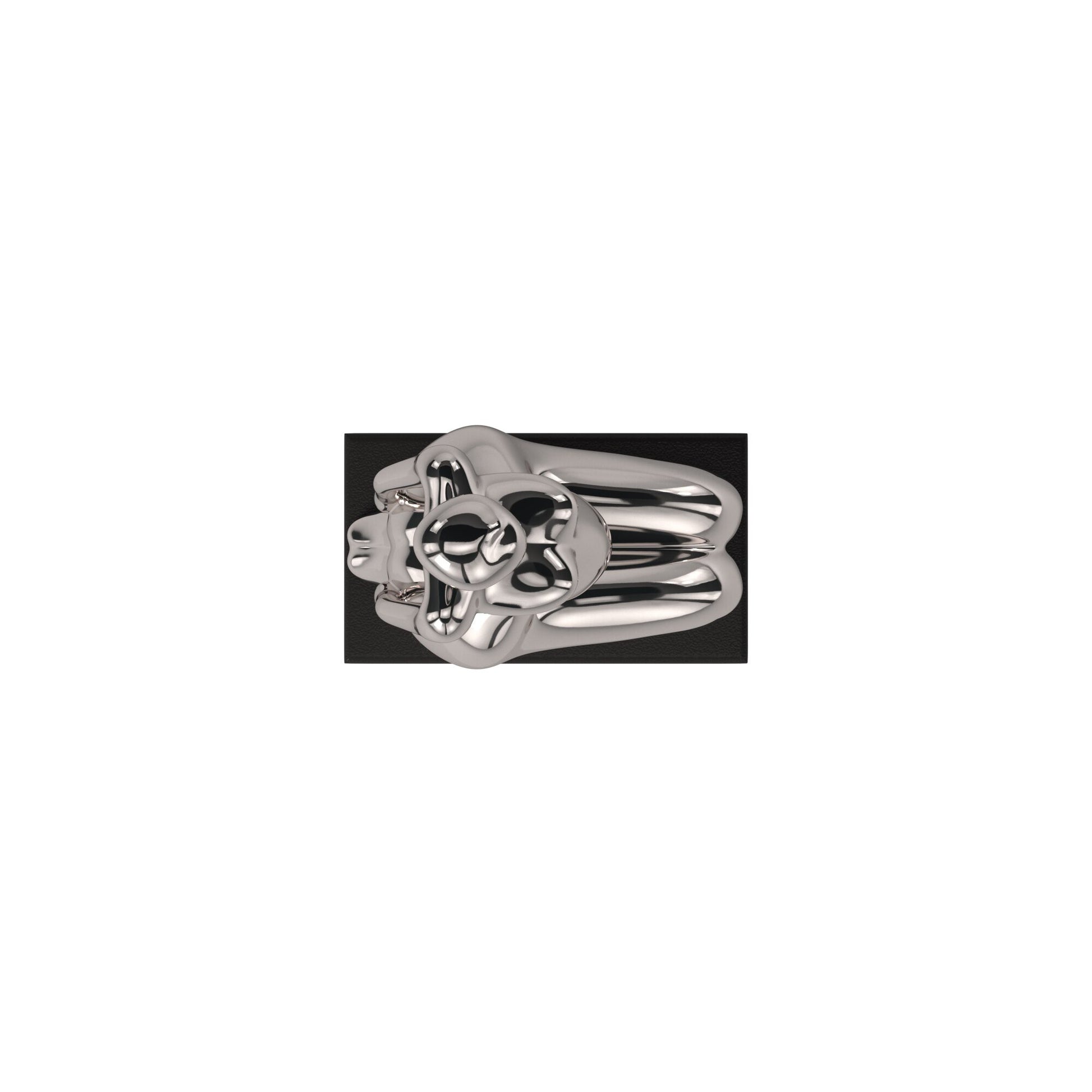 Modern Silver and Black Ustrasana Yoga Sculpture-5