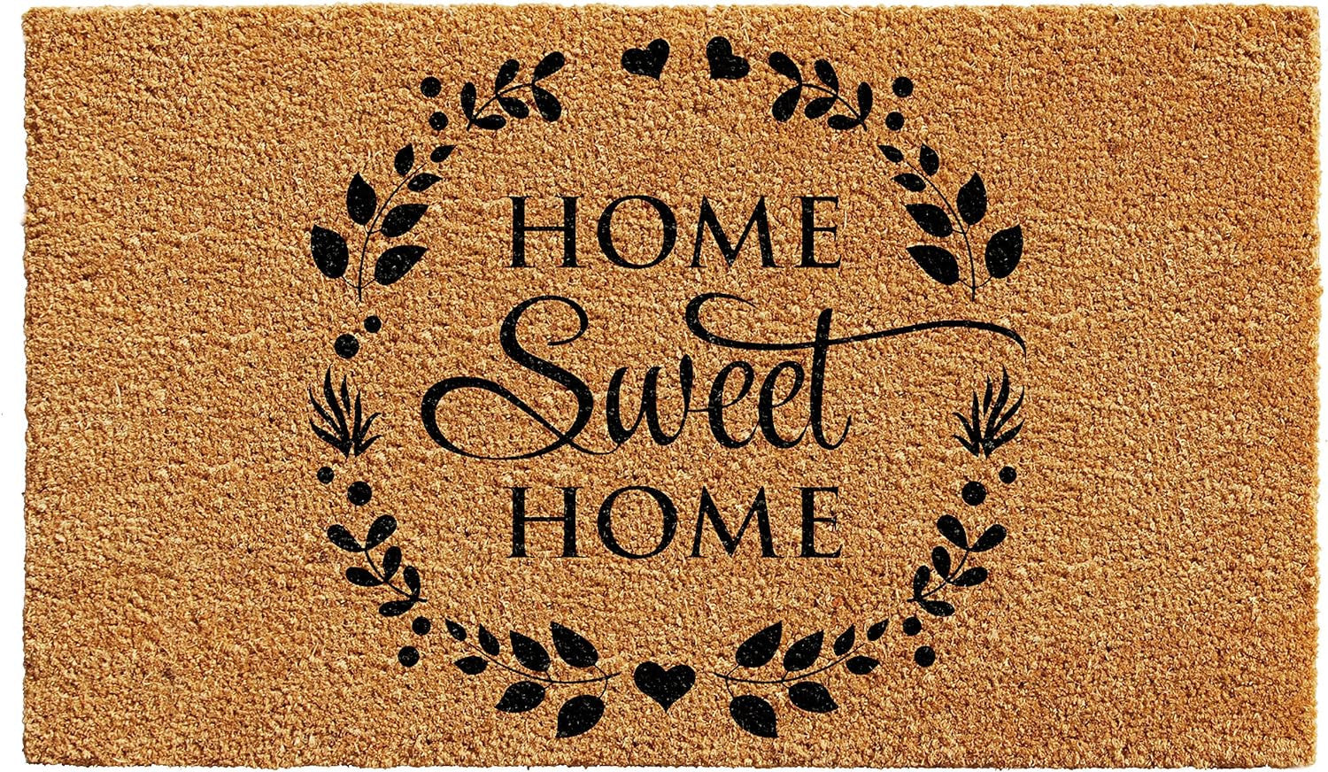 17" X 29" Natural and Black Coir Home Sweet Home Outdoor Door Mat-1