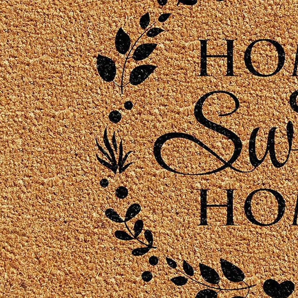 17" X 29" Natural and Black Coir Home Sweet Home Outdoor Door Mat-6