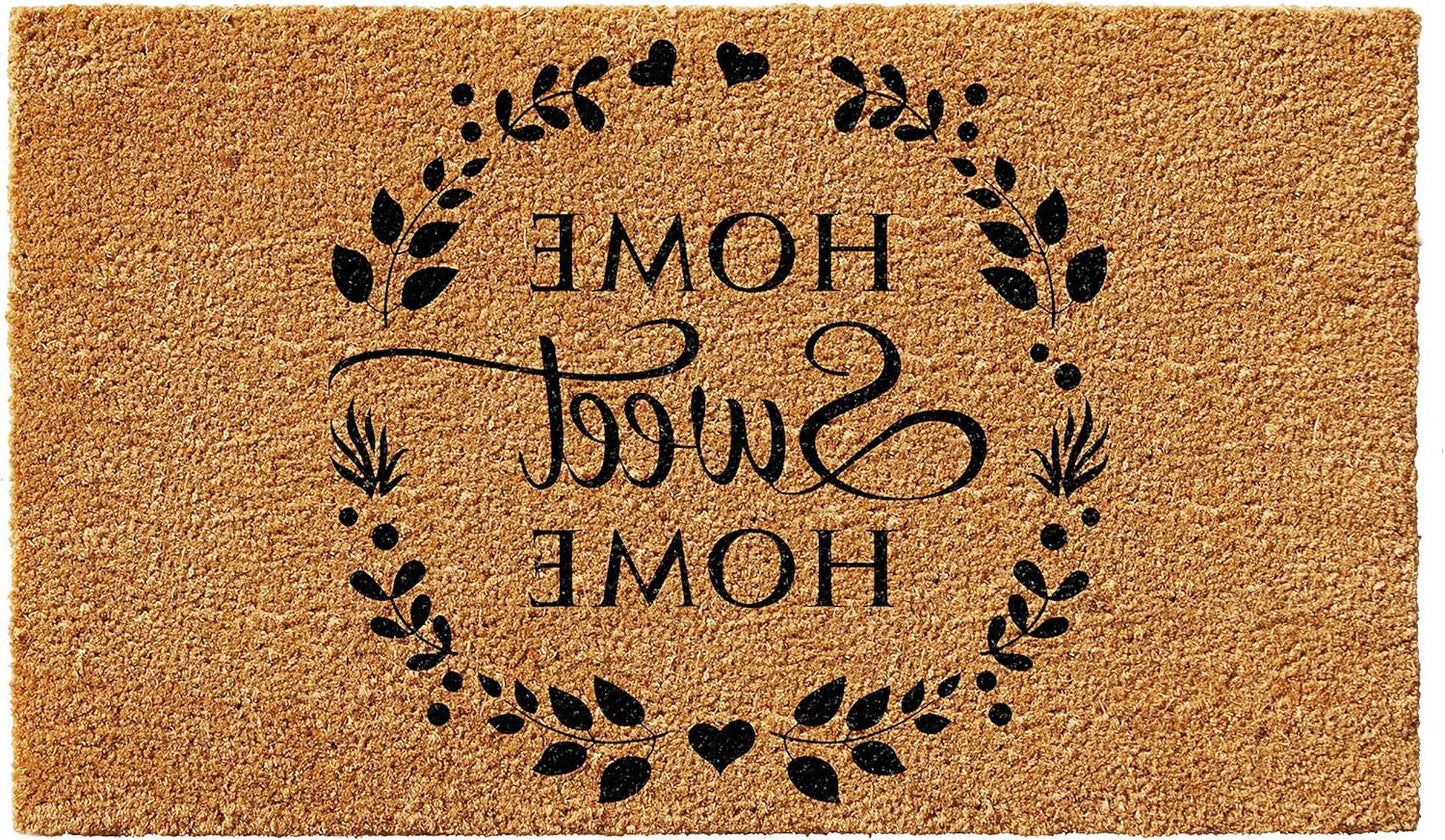 17" X 29" Natural and Black Coir Home Sweet Home Outdoor Door Mat-3