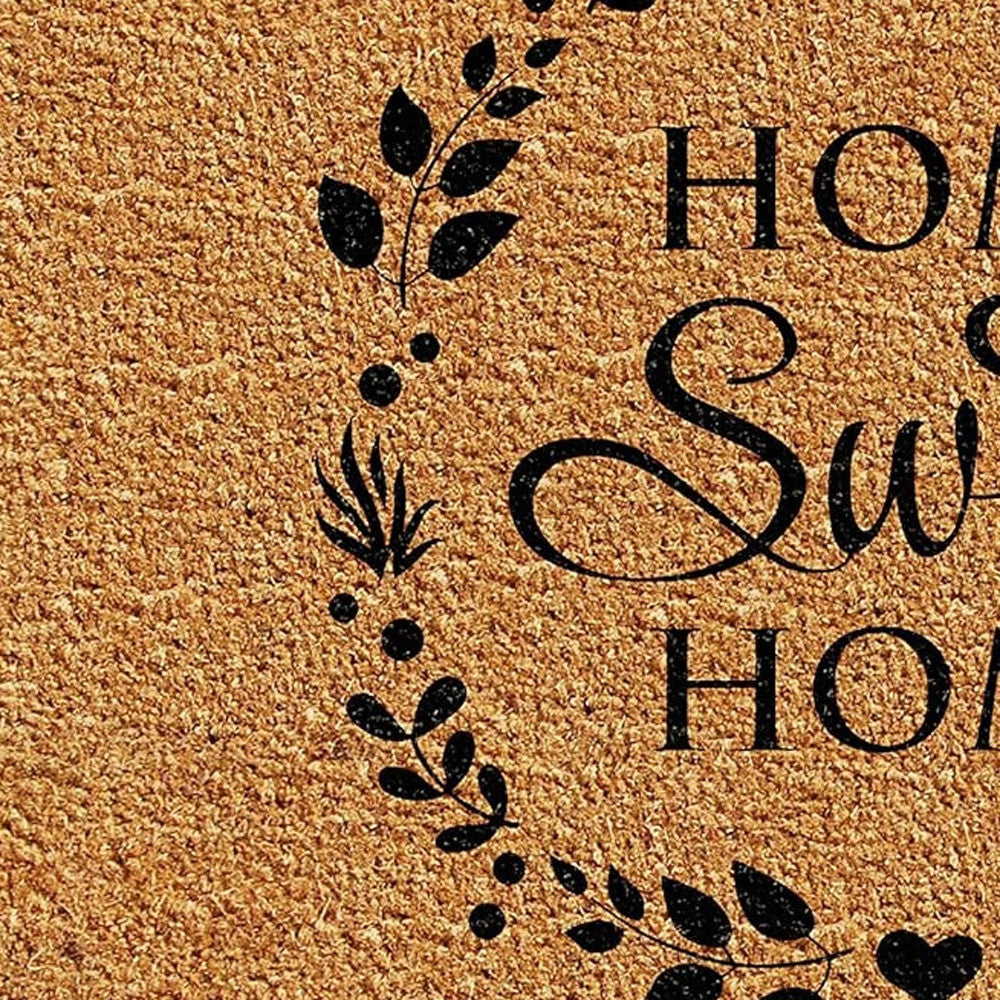 17" X 29" Natural and Black Coir Home Sweet Home Outdoor Door Mat-4