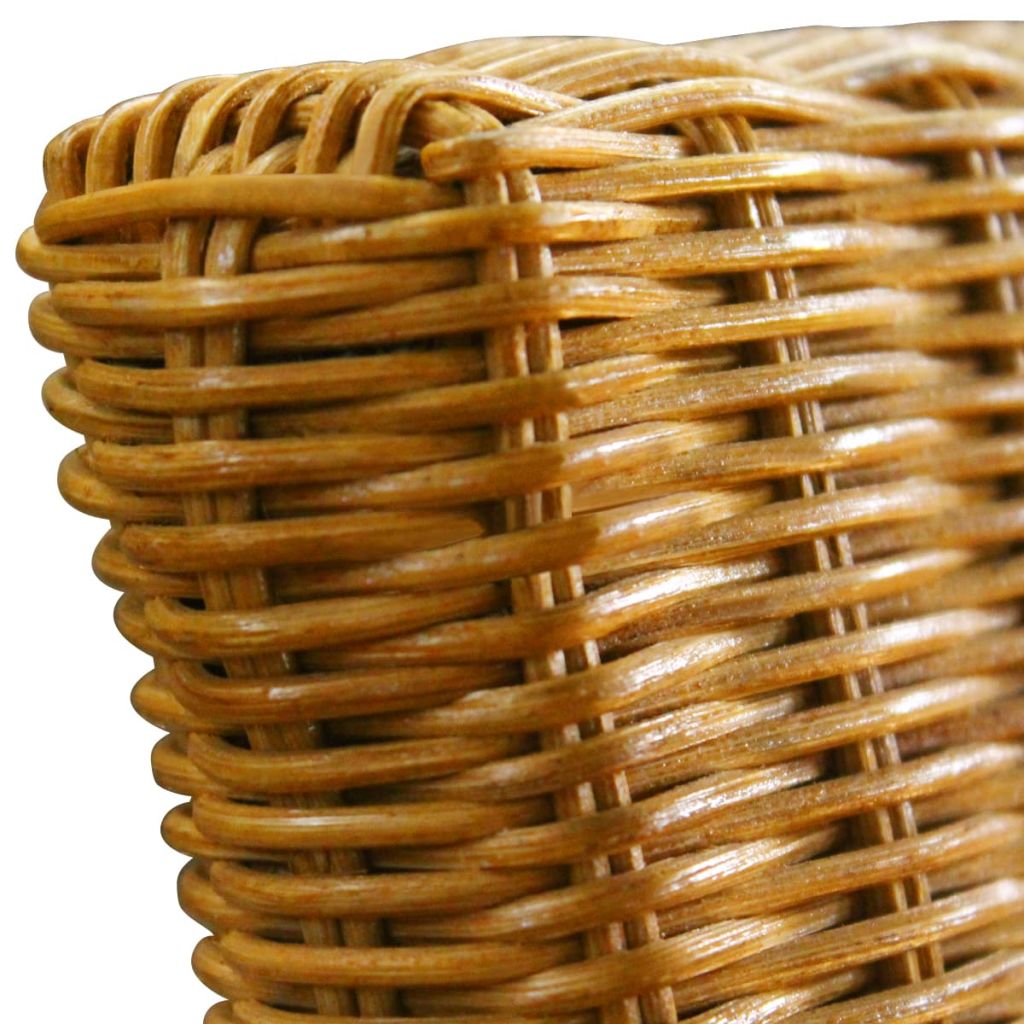 vidaXL Dining Chair Woven Dining Room Kitchen Furniture Brown Natural Rattan-4