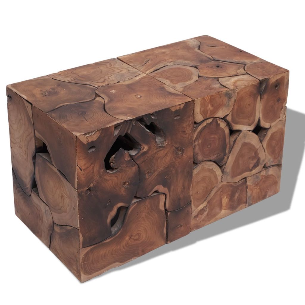 vidaXL 1/2/4x Solid Teak Wood Stool Footrest Home Furniture Side Couch Table-5