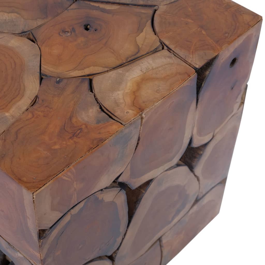 vidaXL 1/2/4x Solid Teak Wood Stool Footrest Home Furniture Side Couch Table-2