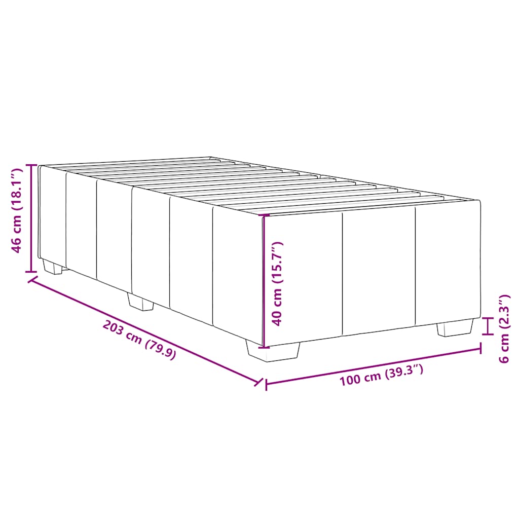 vidaXL Bed Frame Box Spring Base Upholstered Home Bedroom Furniture Fabric-3