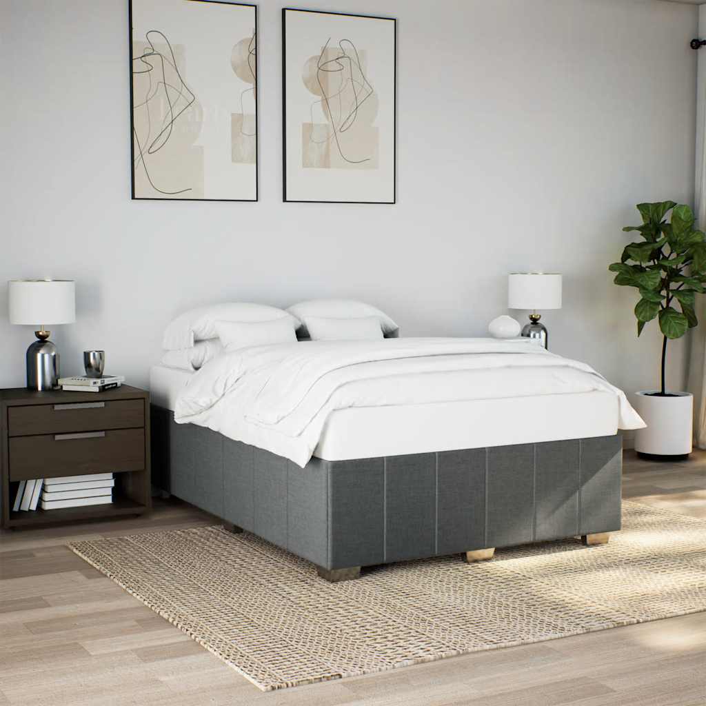 vidaXL Bed Frame Box Spring Base Upholstered Home Bedroom Furniture Fabric-5