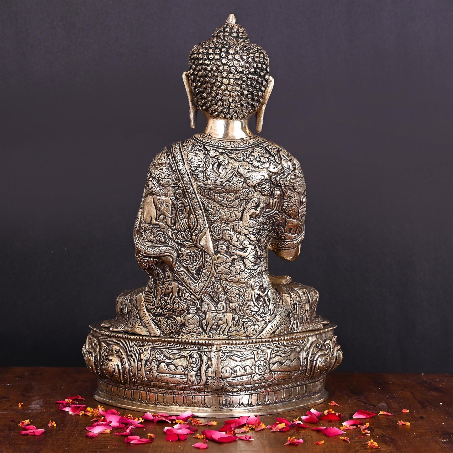 Brass Handcarved Blessing Buddha Home Decor (14.5 Inch)-2