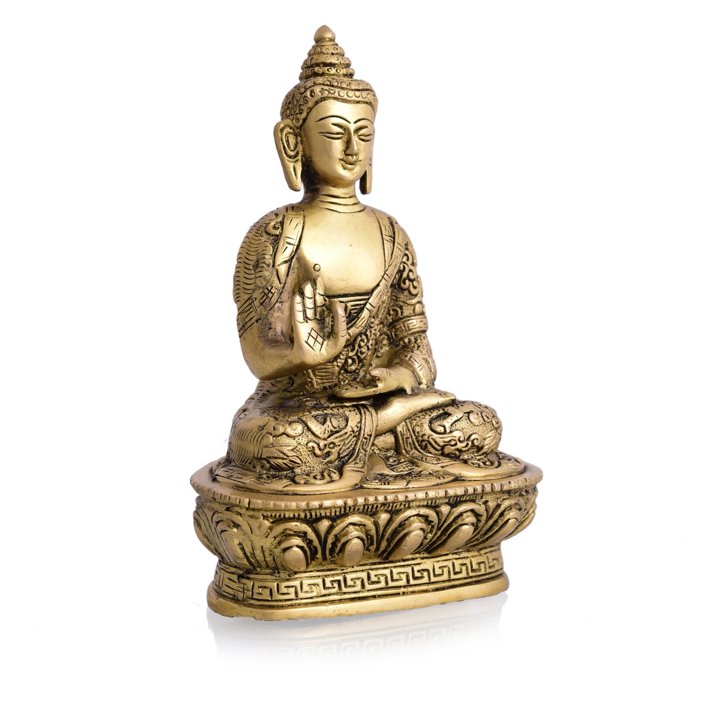 Brass Home Decor Buddha Sitting Idol (7 Inch)-2