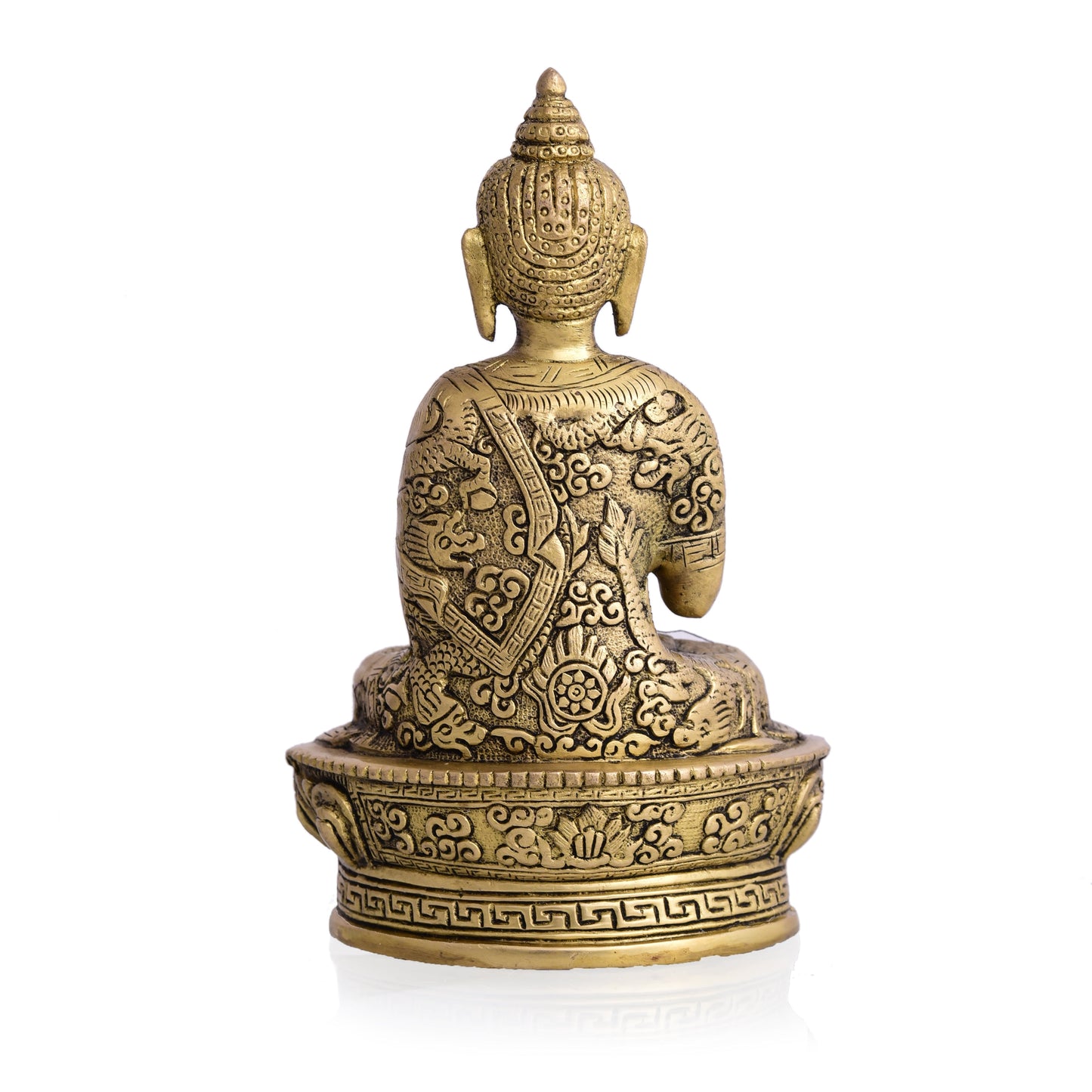 Brass Home Decor Buddha Sitting Idol (7 Inch)-3
