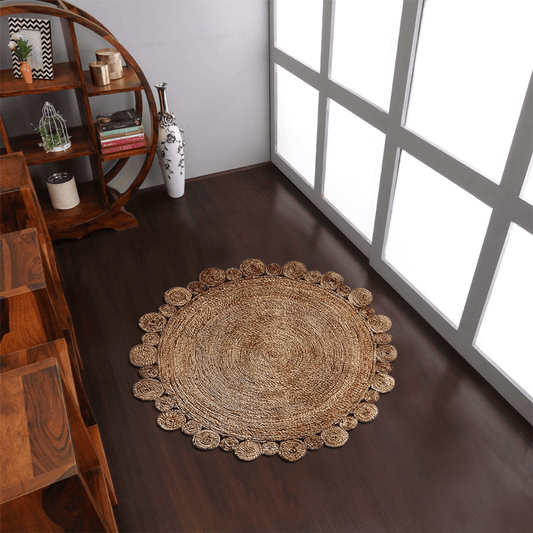 Rugsotic Hand Woven Eco-Friendly Jute Round Area Rug-0
